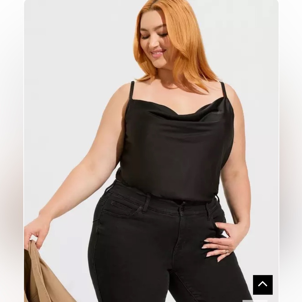 Torrid deep black Satin Cowl Neck Cami size 1X